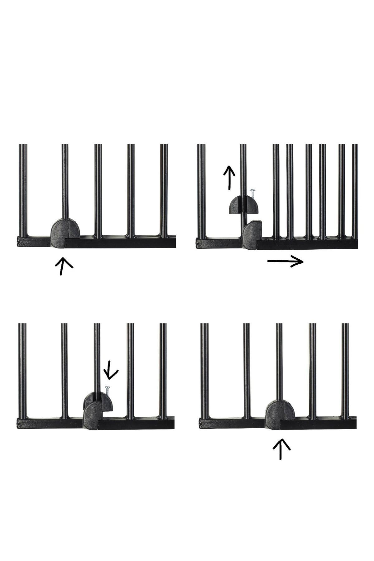 Wellgro 62-102 cm Metal Uzayan Güvenlik Kapısı Siyah