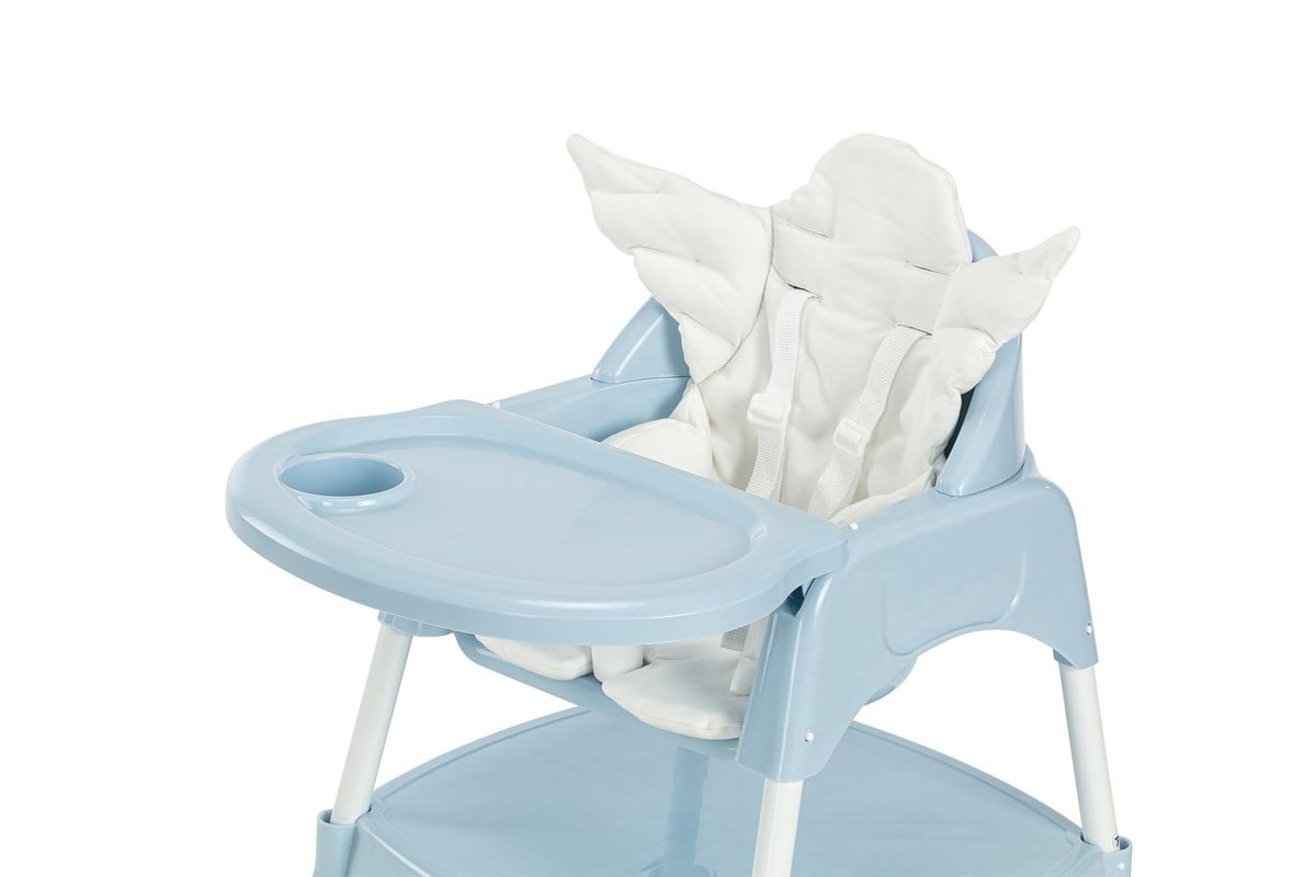 Wellgro Angel Melek Kanatlı Çalışma Masalı Mavi Mama Sandalyesi -Çift Pedli