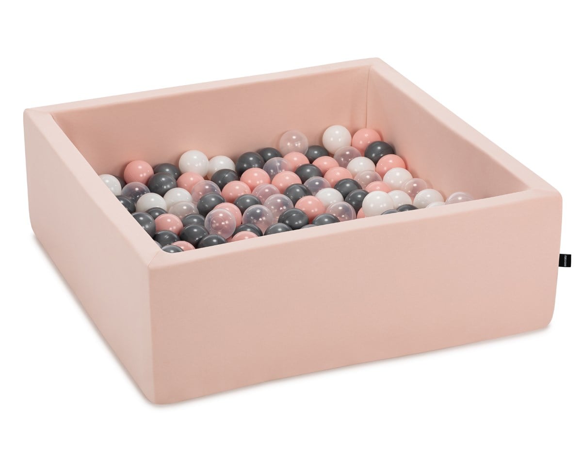 Wellgro Bubble Pop Pembe Kare Top Havuzu-Pembe/Beyaz/Şeffaf/Gri