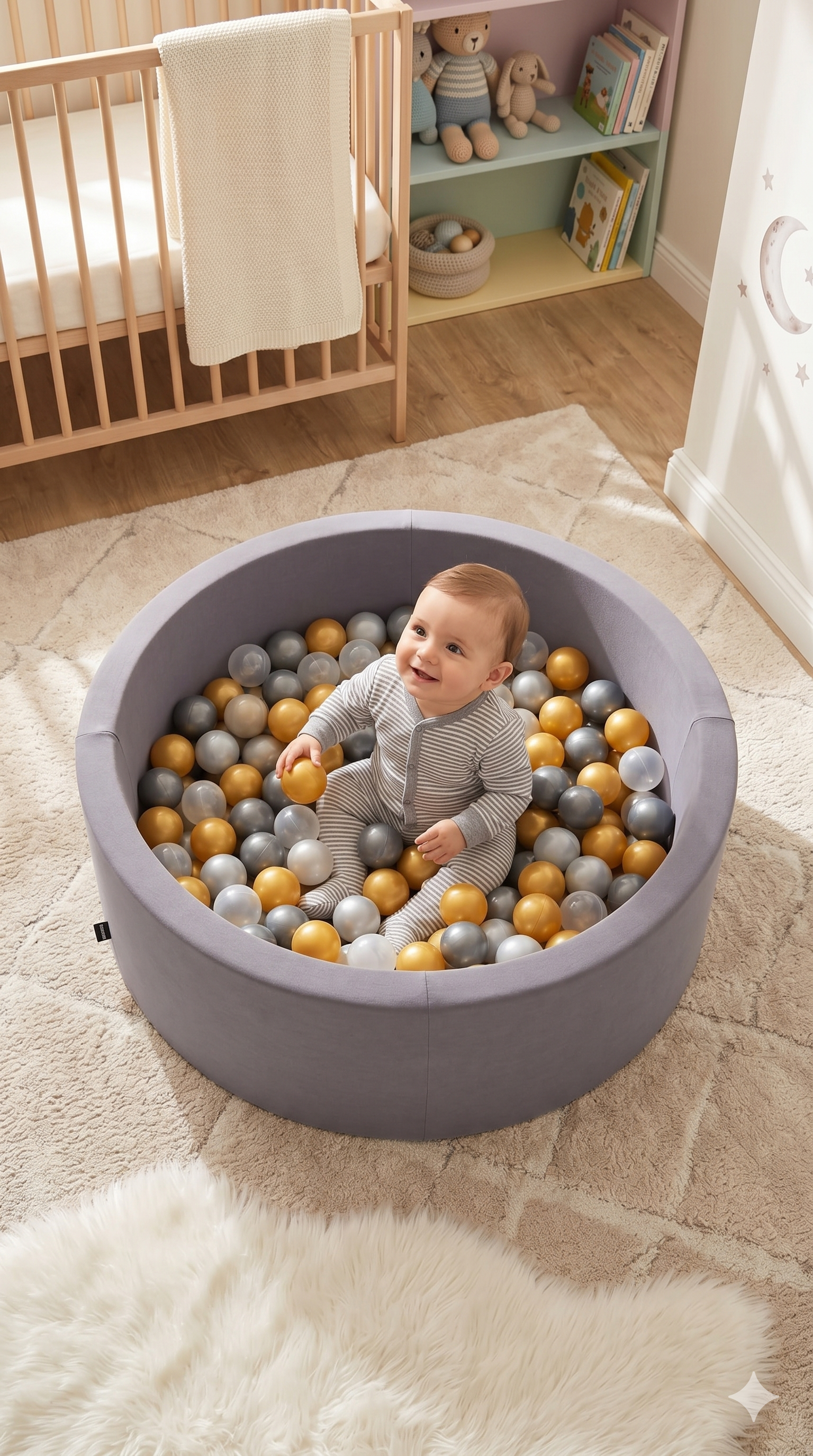 Wellgro Bubble Pops Gri Top Havuzu-Gri/Şeffaf/Gold