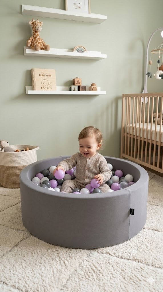 Wellgro Bubble Pops Gri Top Havuzu-Gri/Beyaz/Lila