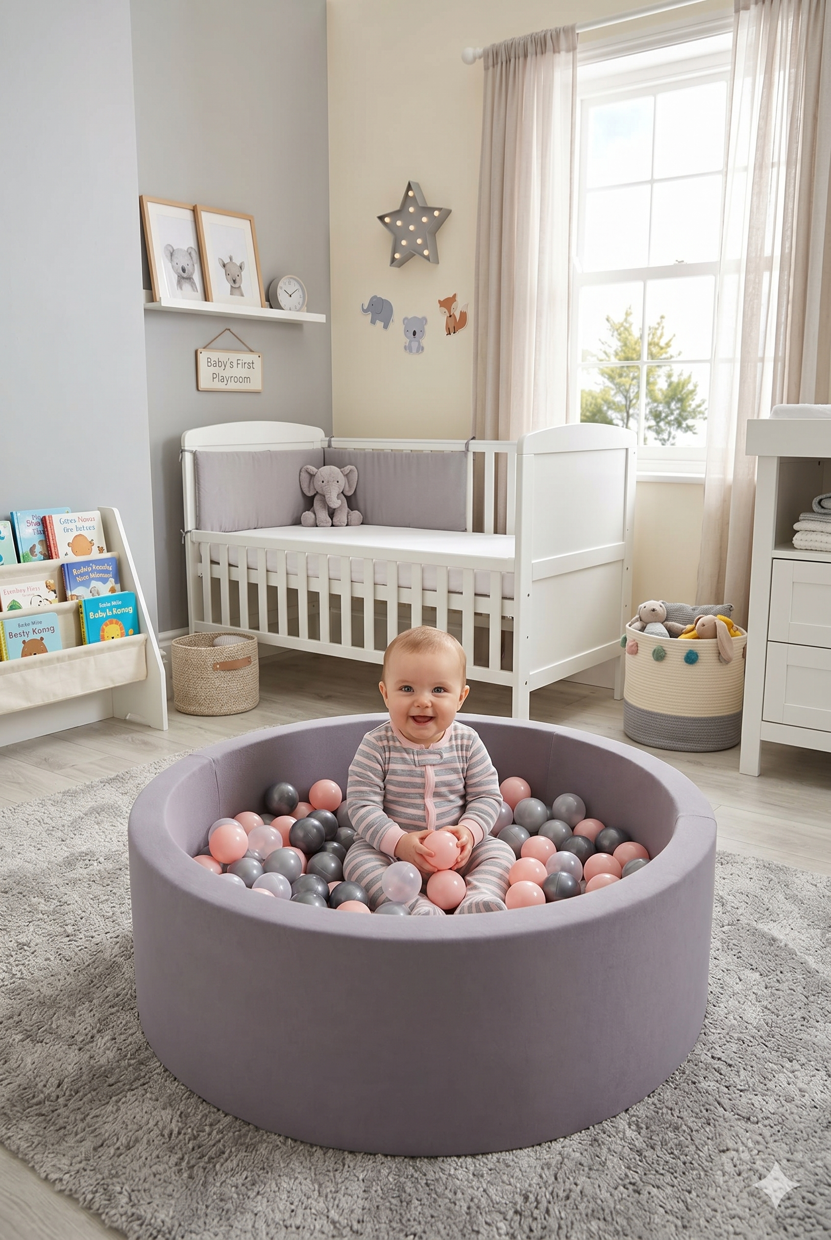 Wellgro Bubble Pops Gri Top Havuzu-Gri/Pembe/Şeffaf
