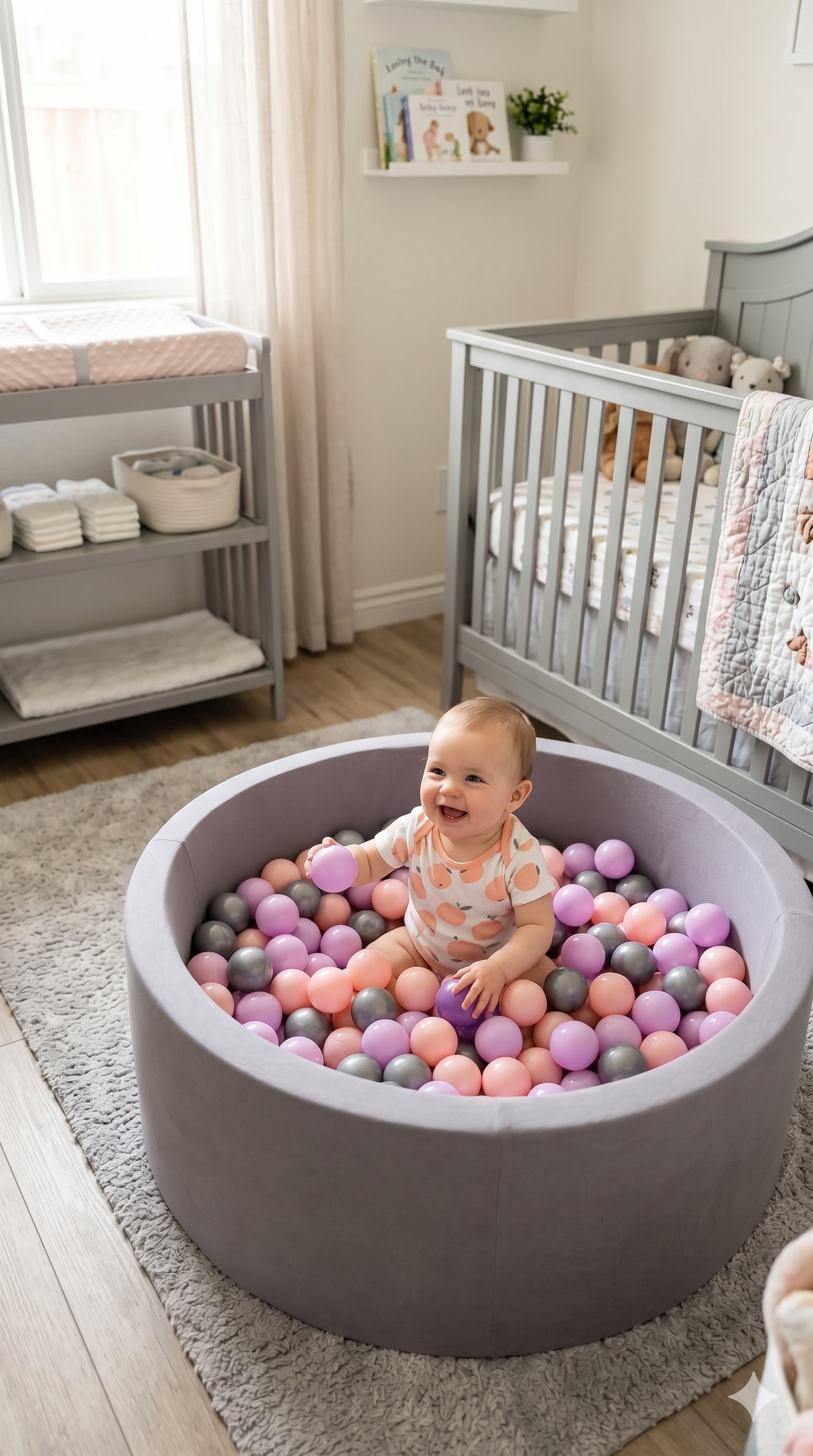 Wellgro Bubble Pops Gri Top Havuzu-Gri/Pembe/Lila