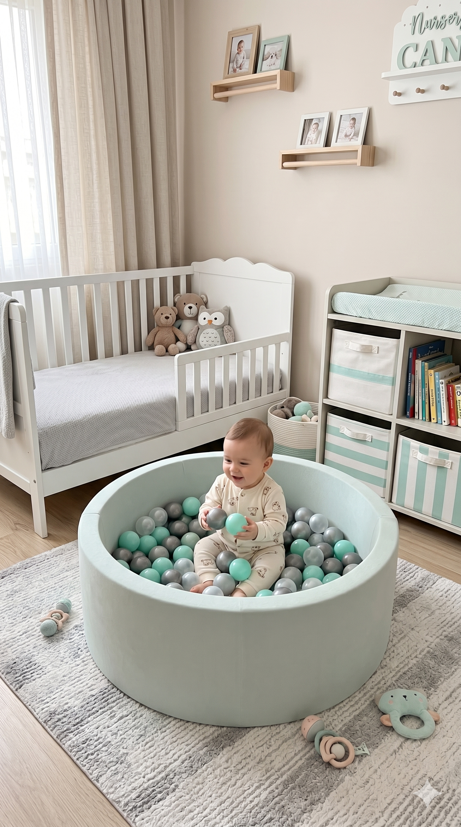 Wellgro Bubble Pops Mint Top Havuzu-Mint/Şeffaf/Gri