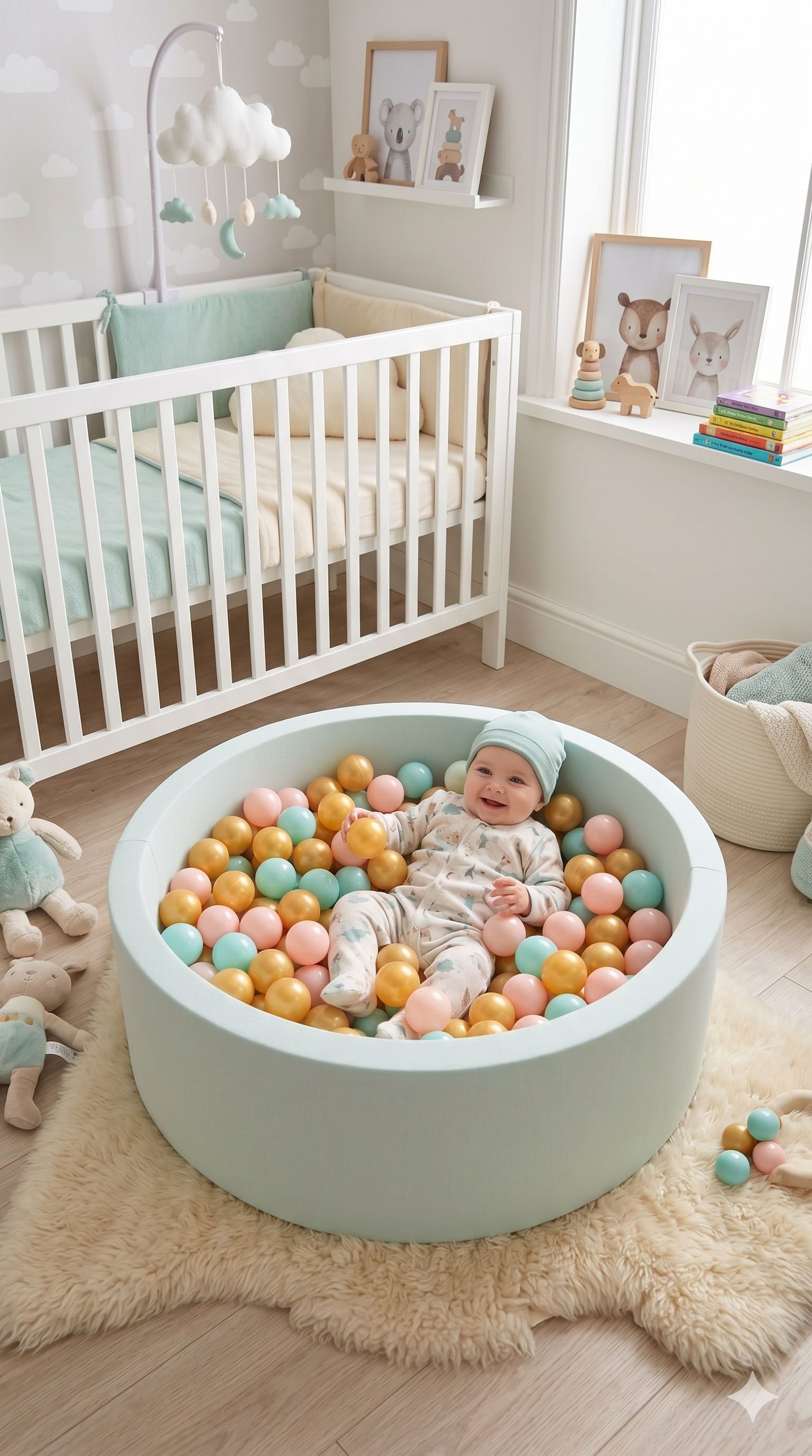 Wellgro Bubble Pops Mint Top Havuzu-Mint/Pembe/Gold