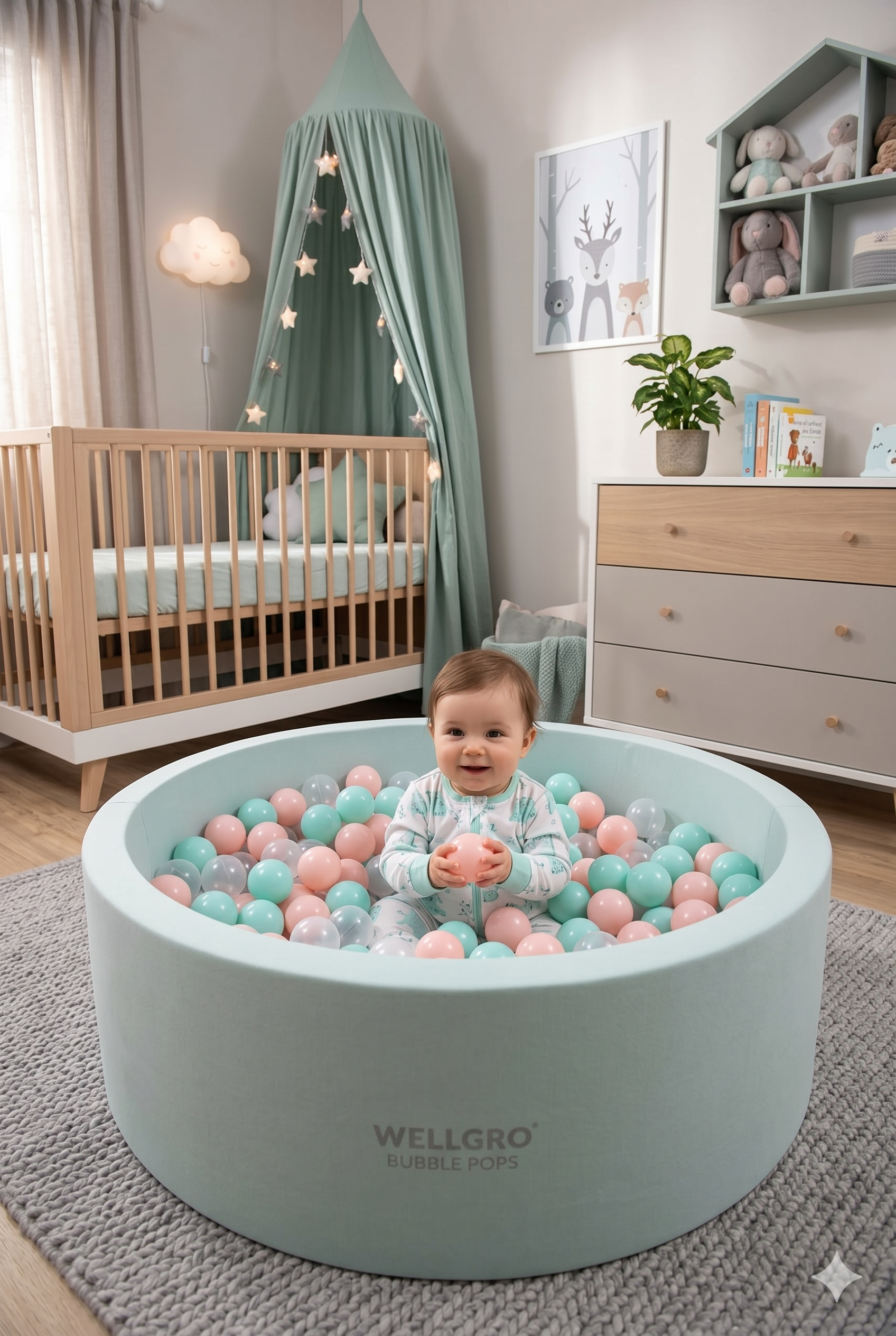 Wellgro Bubble Pops Mint Top Havuzu-Mint/Pembe/Şeffaf