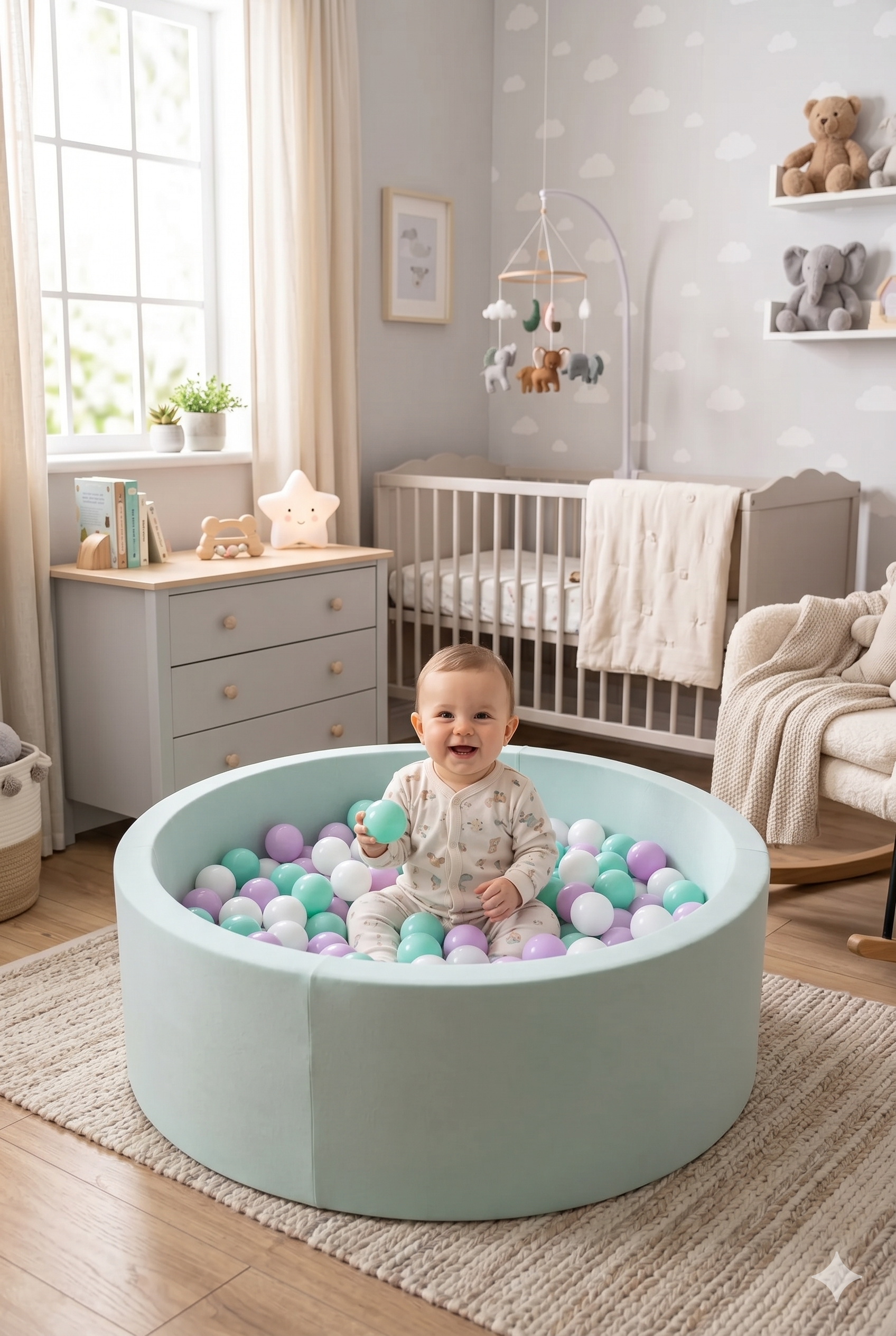 Wellgro Bubble Pops Mint Top Havuzu-Mint/Lila/Beyaz