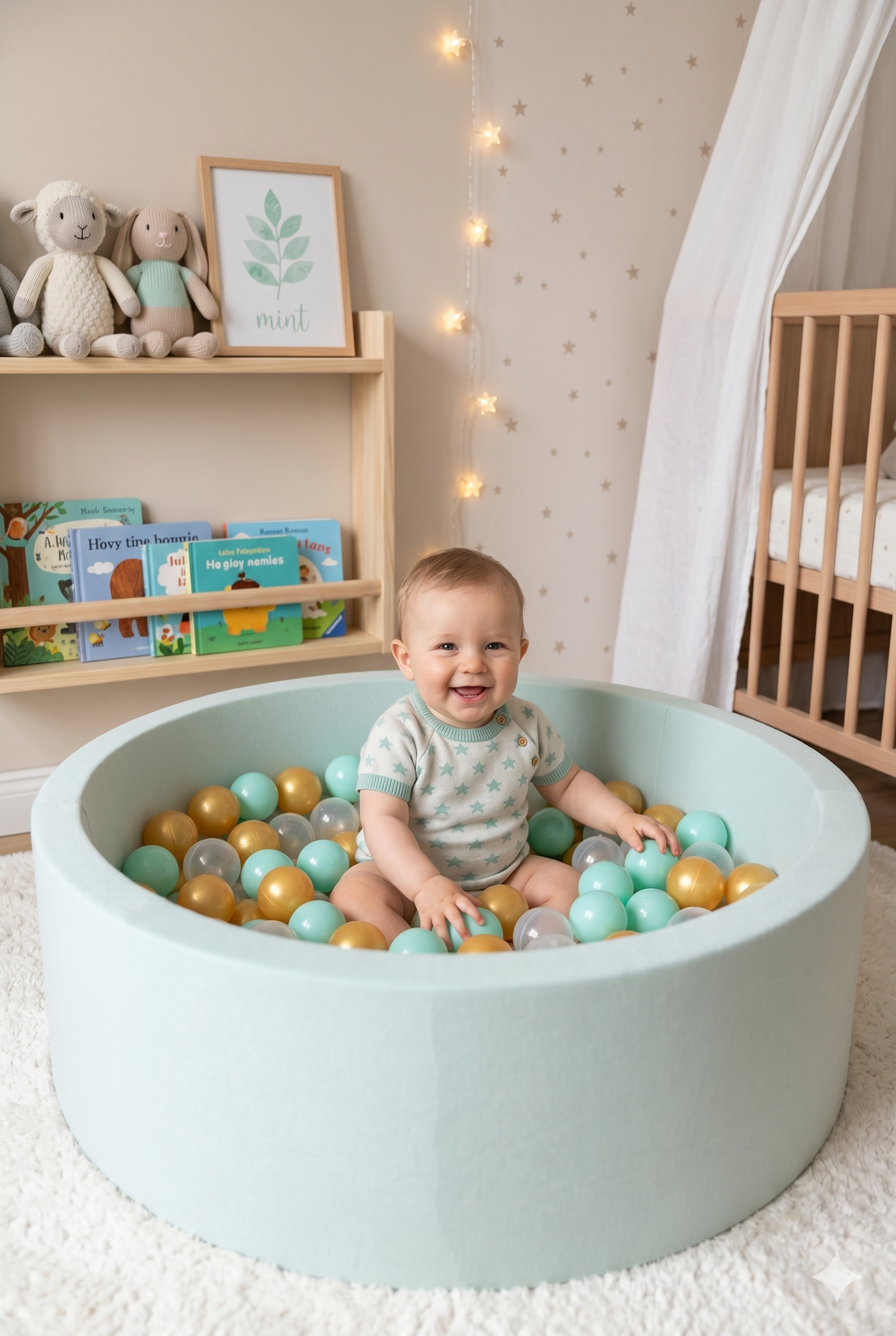 Wellgro Bubble Pops Mint Top Havuzu-Mint/Şeffaf/Gold