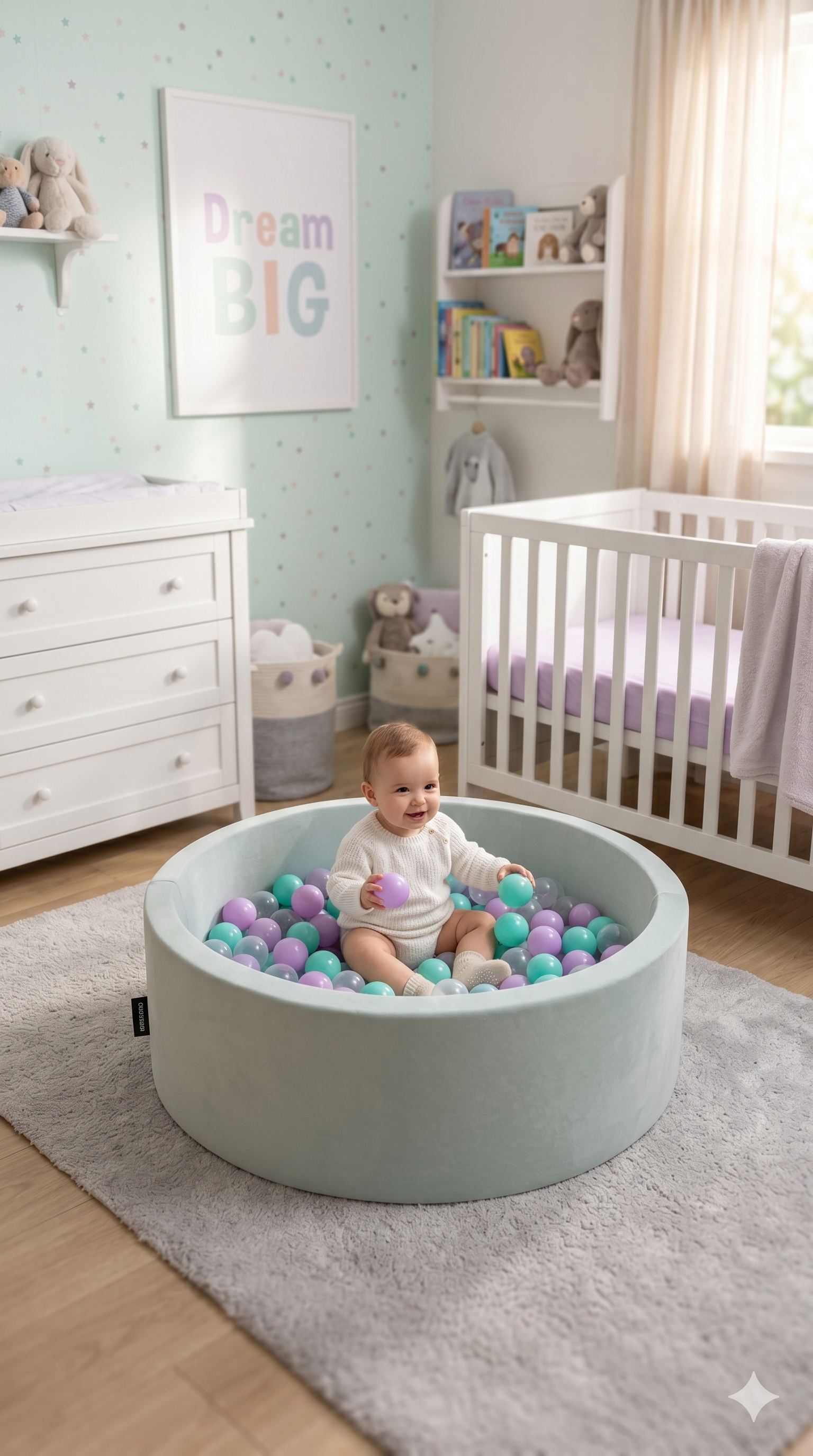 Wellgro Bubble Pops Mint Top Havuzu-Mint/Lila/Şeffaf