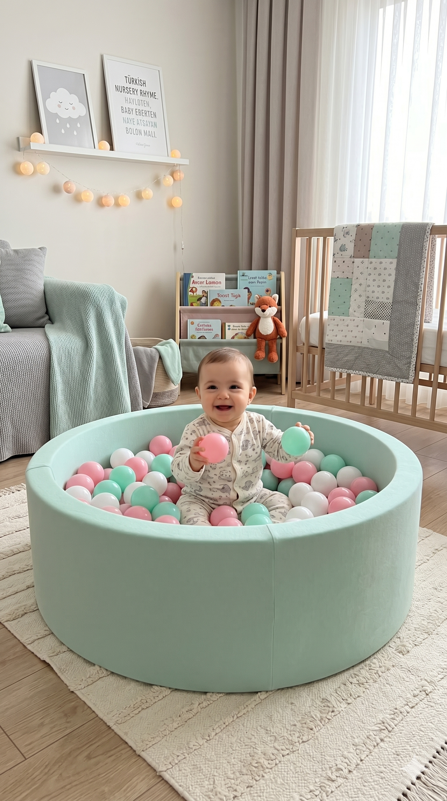 Wellgro Bubble Pops Mint Top Havuzu-Mint/Pembe/Beyaz