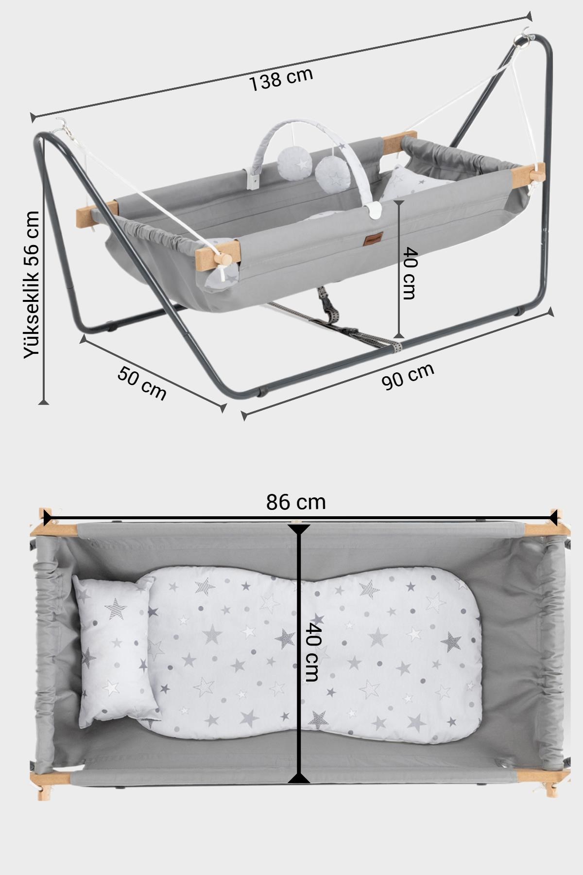 Wellgro Cozy Nest Hamak Beşik Gri, Anne Yanı Bebek Hamağı