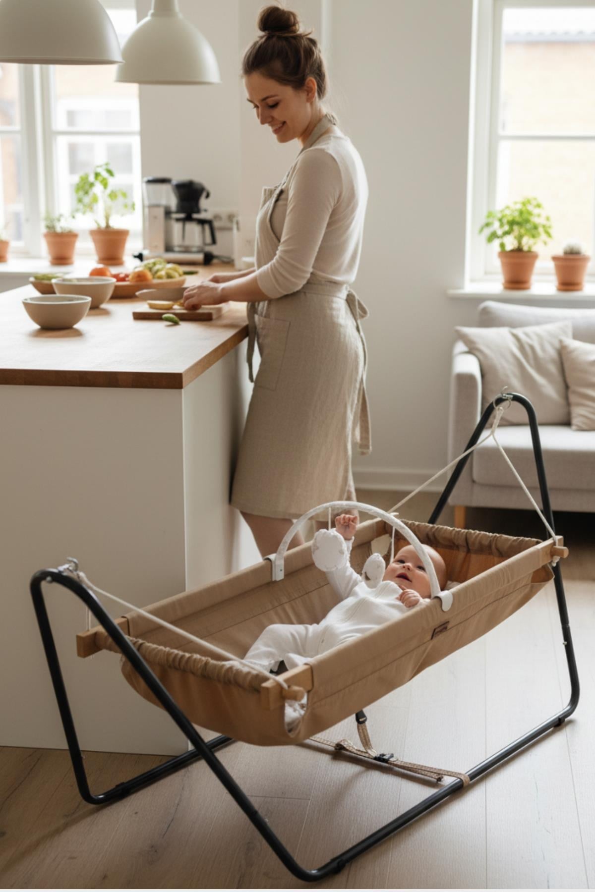 Wellgro Cozy Nest Hamak Beşik Kahve, Anne Yanı Bebek Hamağı