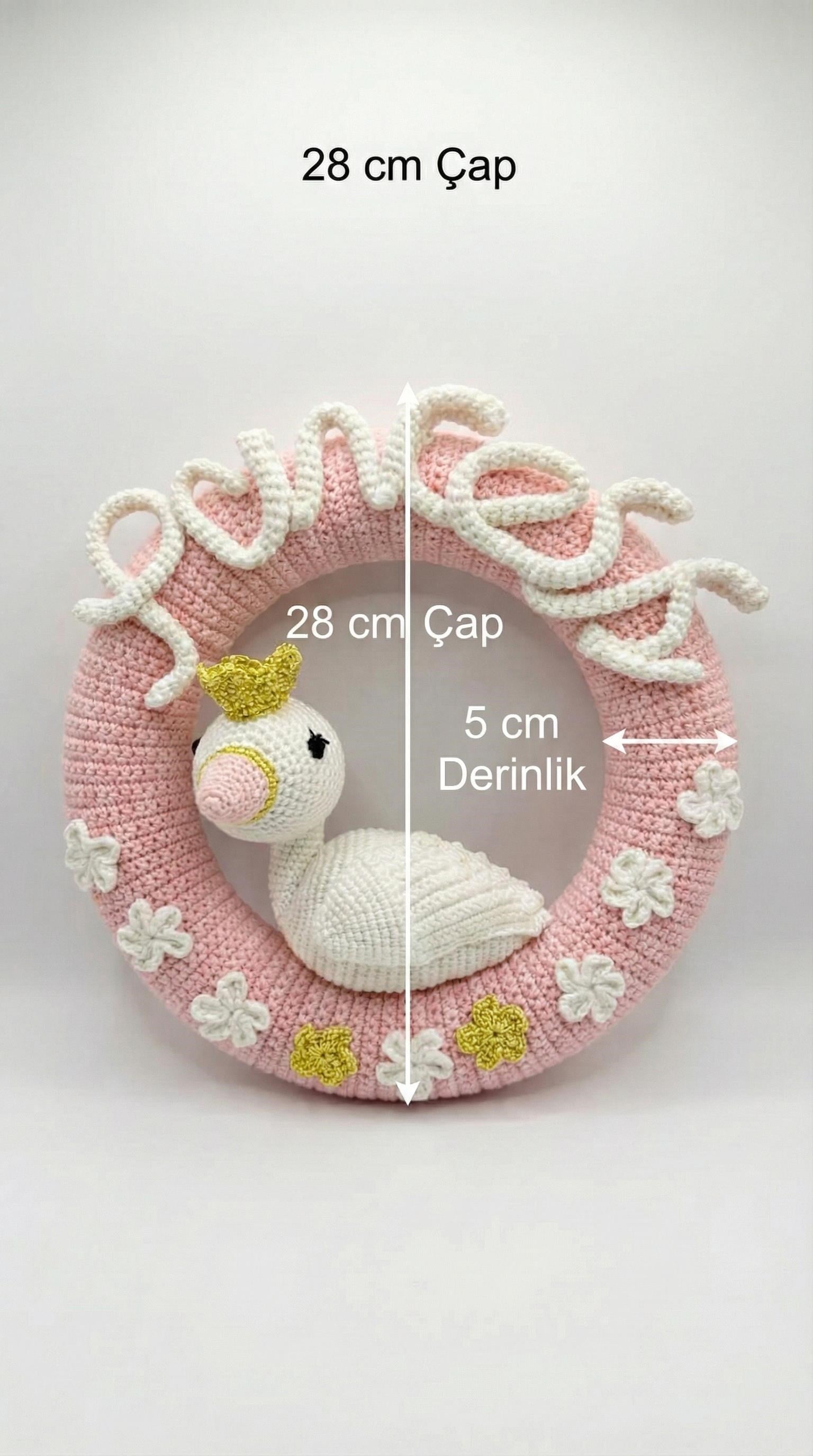 Wellgro Cuddly Amigurumis Kuğu Çocuk Odası Kapı & Duvar Süsü