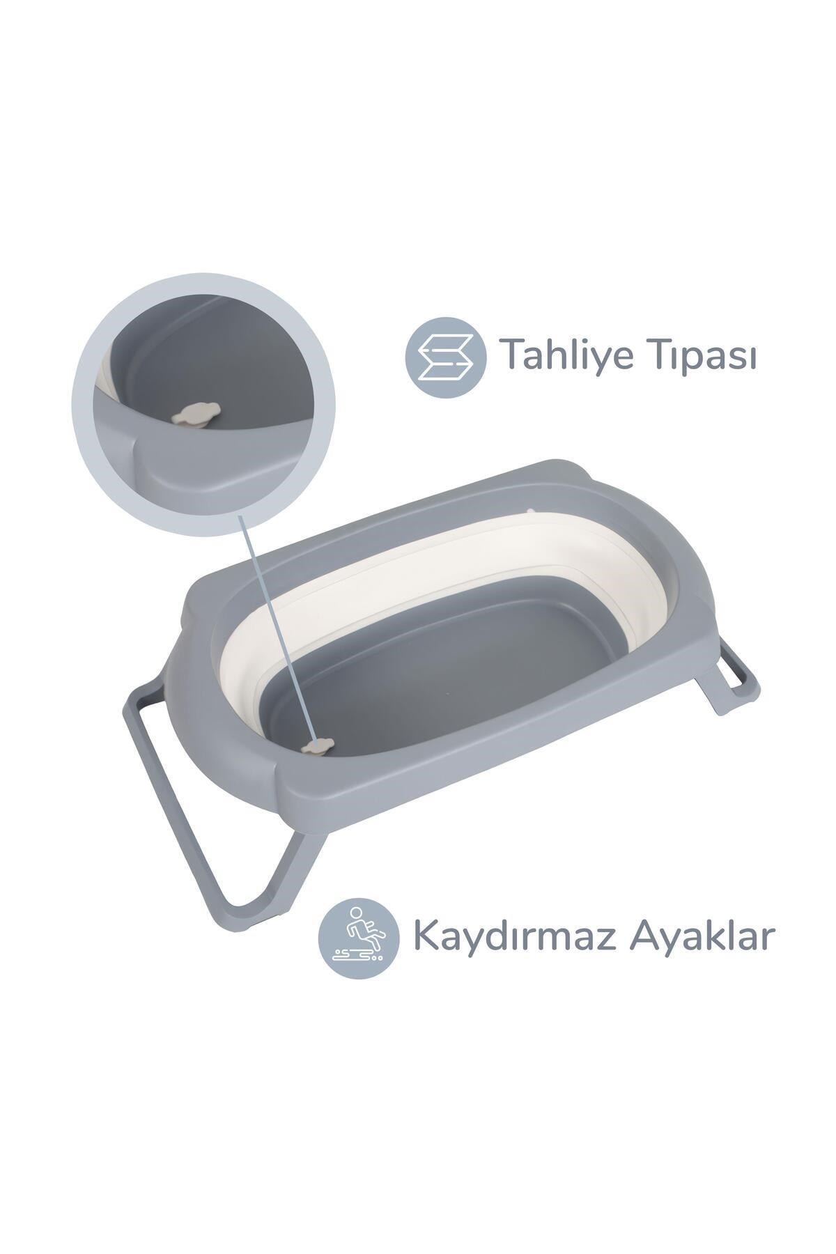 Wellgro Fileli Katlanır Banyo Seti, 3 Parça Bebek Banyo Küveti