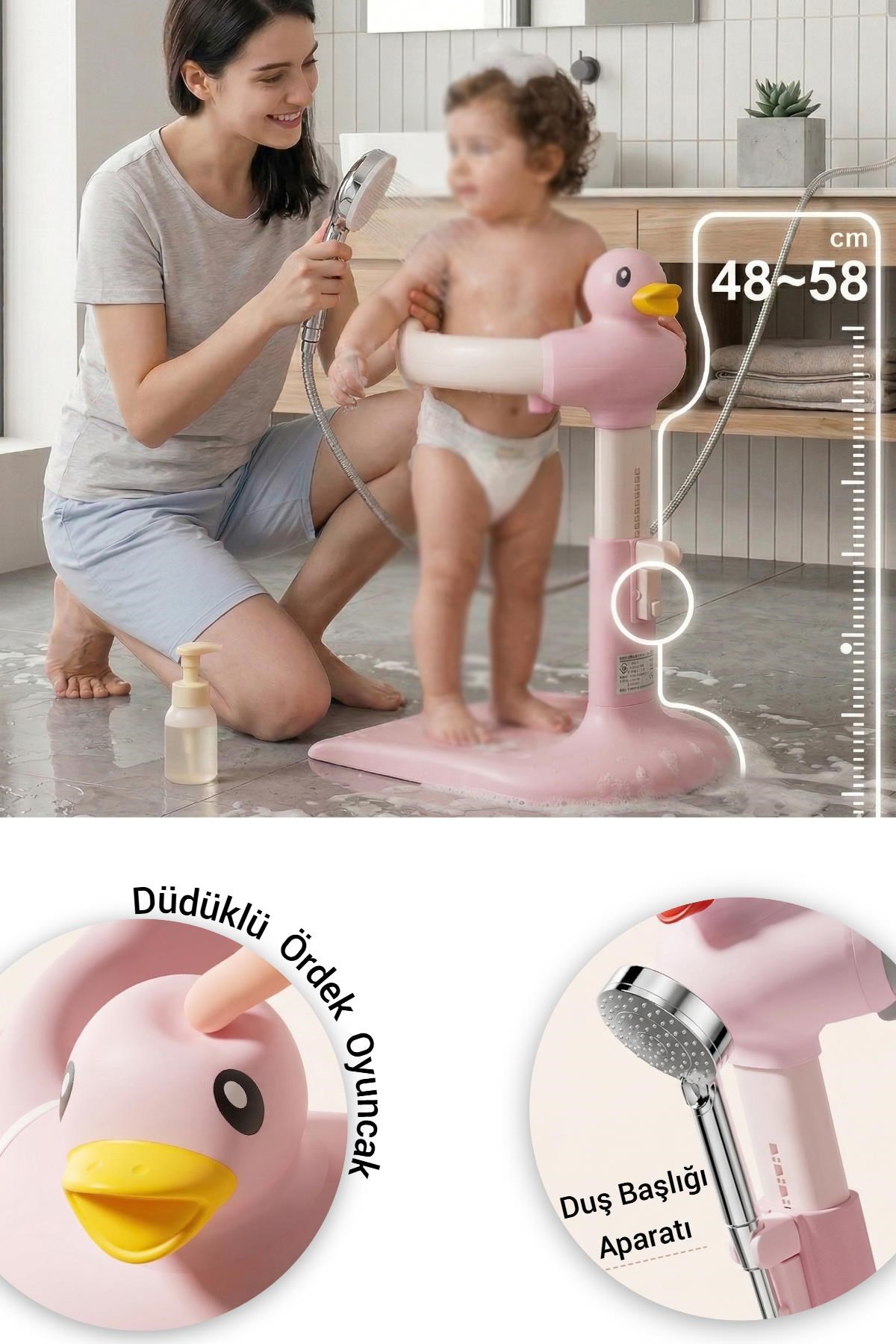 Wellgro HoldMe Bebek Banyo Duş Standı Pembe