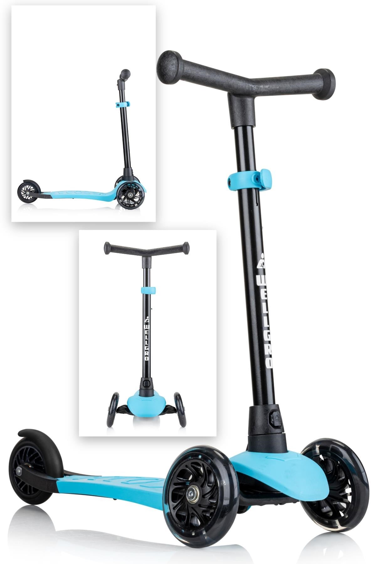 Wellgro Işıklı 3 Tekerli Yükseklik Ayarlı Scooter, Mavi