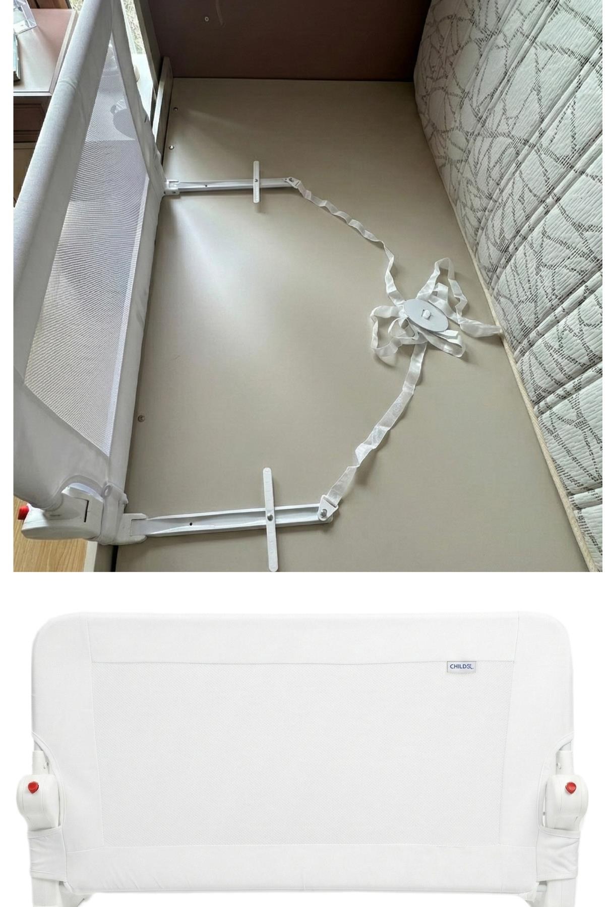Wellgro Littles 150*48 cm Beyaz Yatak Bariyeri, Çocuk Yatak Korkuluğu