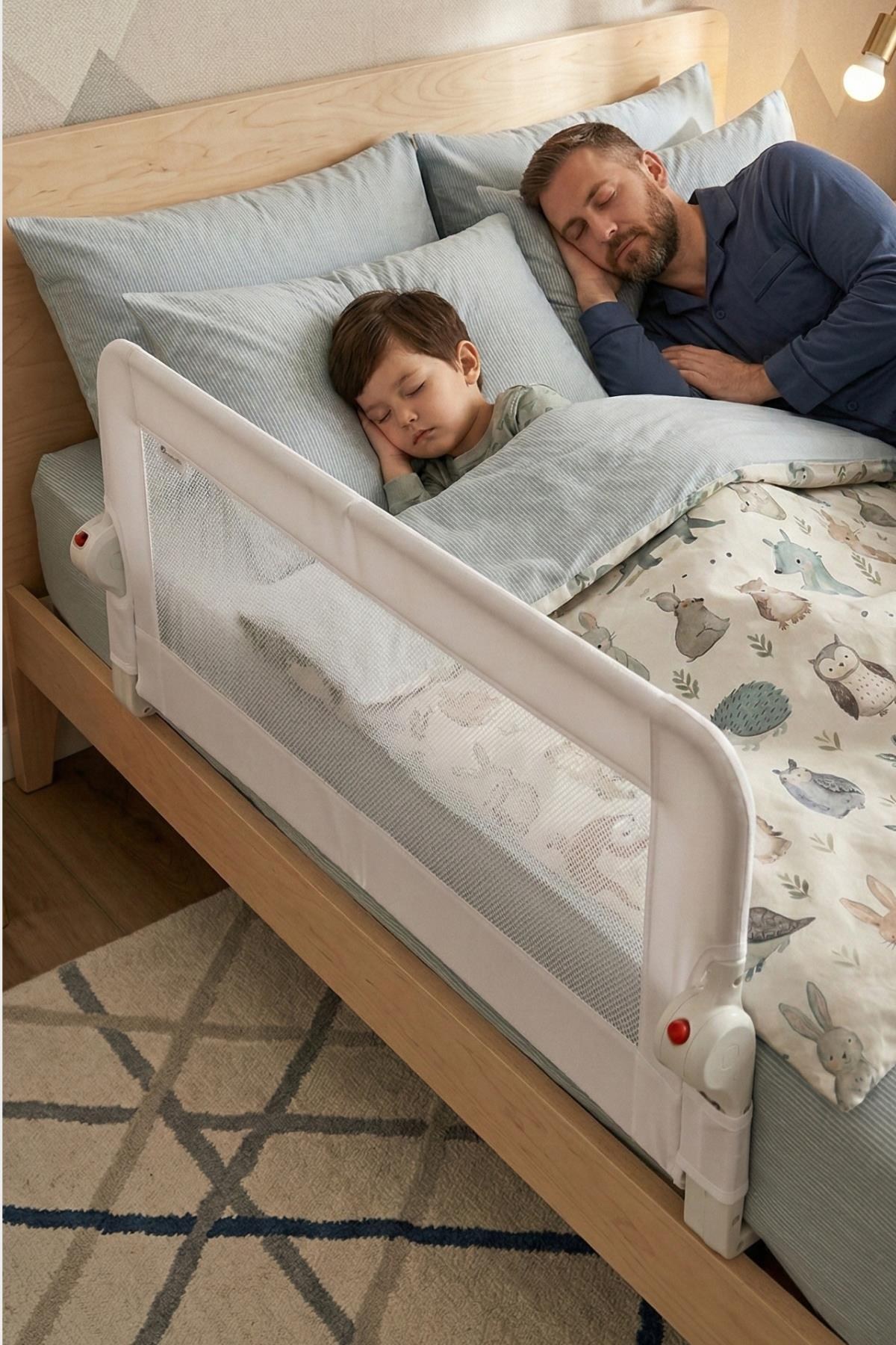 Wellgro Littles 150*48 cm Beyaz Yatak Bariyeri, Çocuk Yatak Korkuluğu