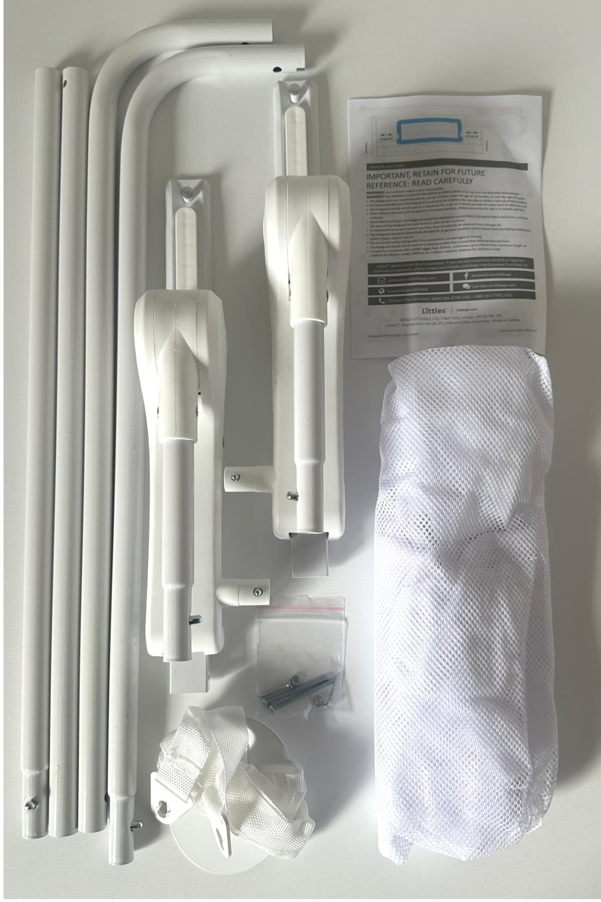 Wellgro Littles 150*48 cm Beyaz Yatak Bariyeri, Çocuk Yatak Korkuluğu