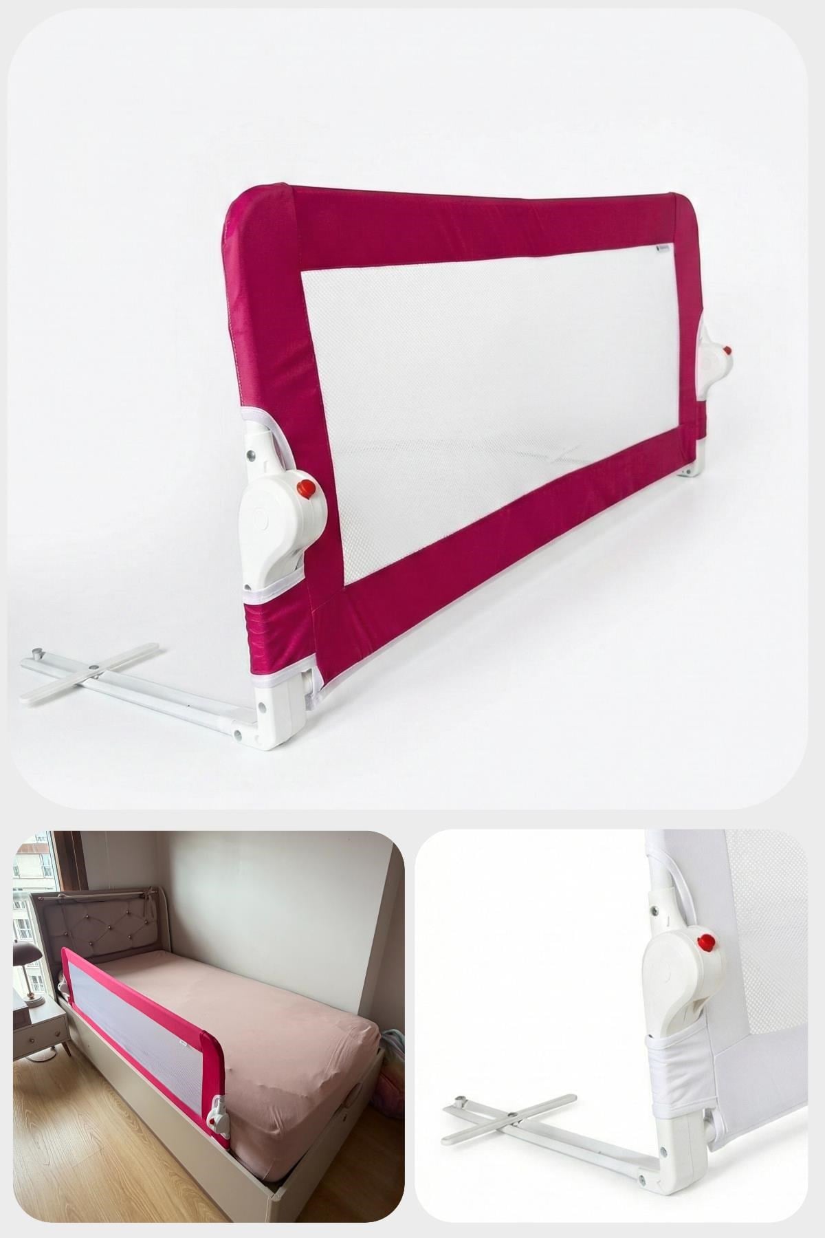 Wellgro Littles 150*48 cm Pembe Yatak Bariyeri, Çocuk Yatak Korkuluğu