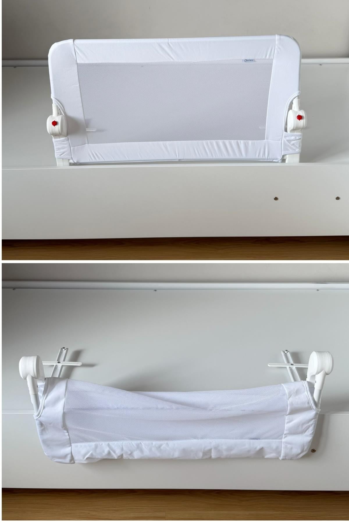 Wellgro Littles 83*48 cm Beyaz Yatak Bariyeri, Çocuk Yatak Korkuluğu