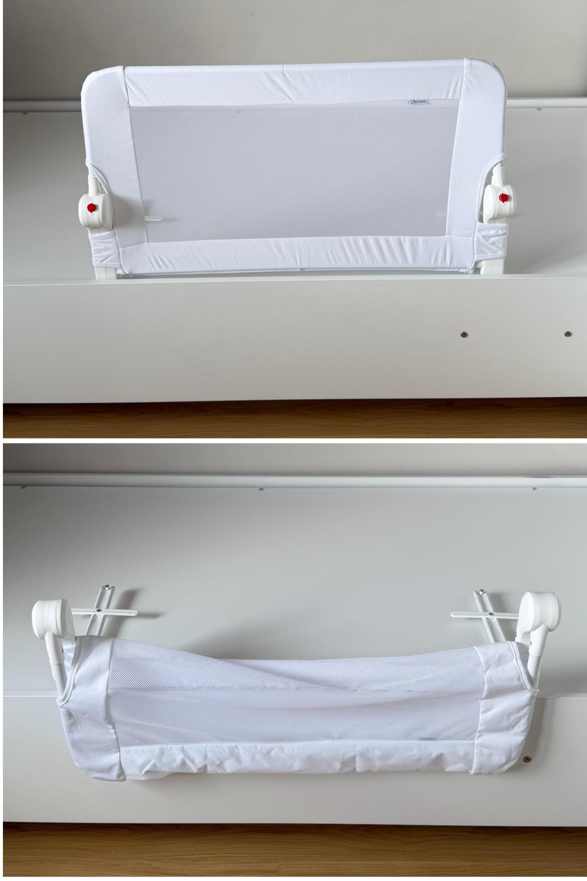 Wellgro Littles 83*48 cm Beyaz Yatak Bariyeri, Çocuk Yatak Korkuluğu