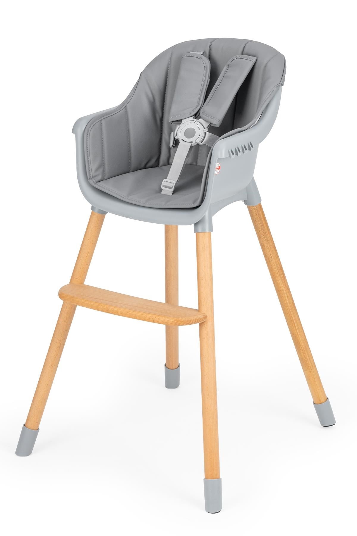 Wellgro Neo 4in1 Ahşap Mama Sandalyesi Gri