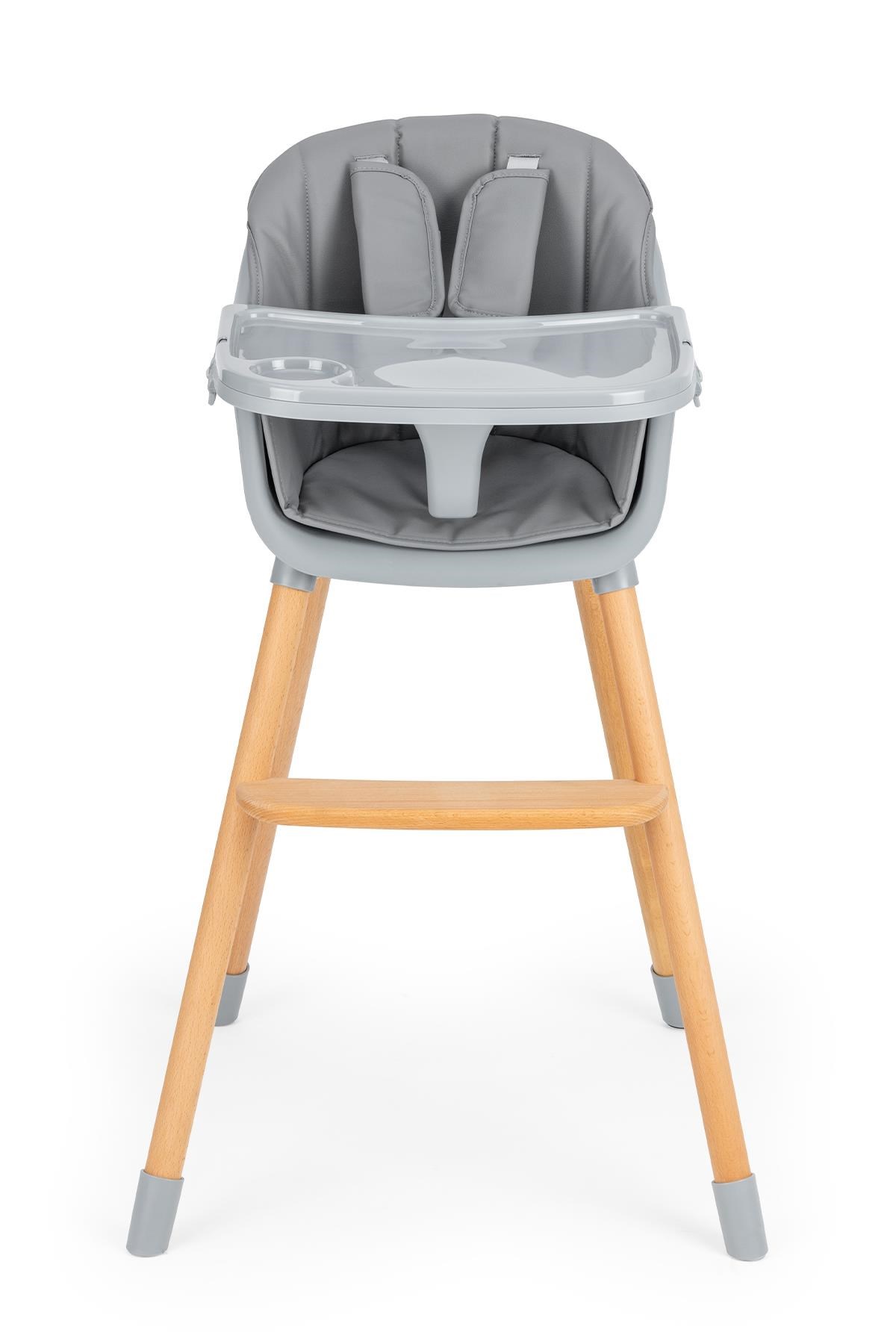 Wellgro Neo 4in1 Ahşap Mama Sandalyesi Gri