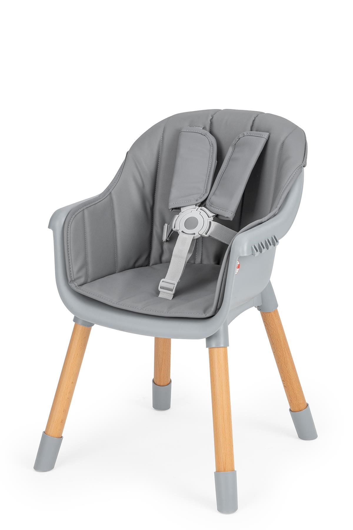 Wellgro Neo 4in1 Ahşap Mama Sandalyesi Gri