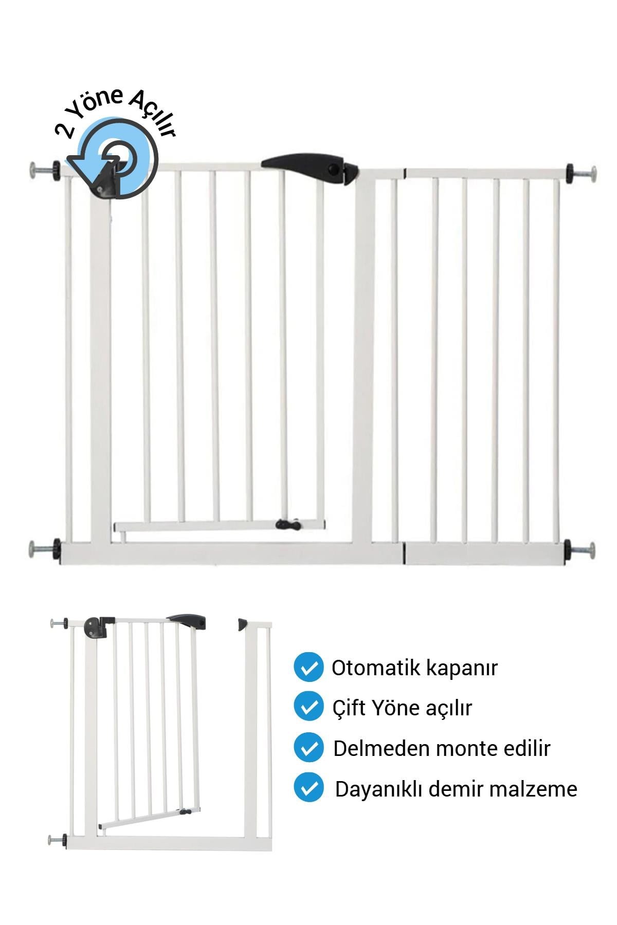 Wellgro Pro 110-115 cm Çocuk Güvenlik Kapısı, Merdiven Korkuluğı ve Kapı Korumalığı