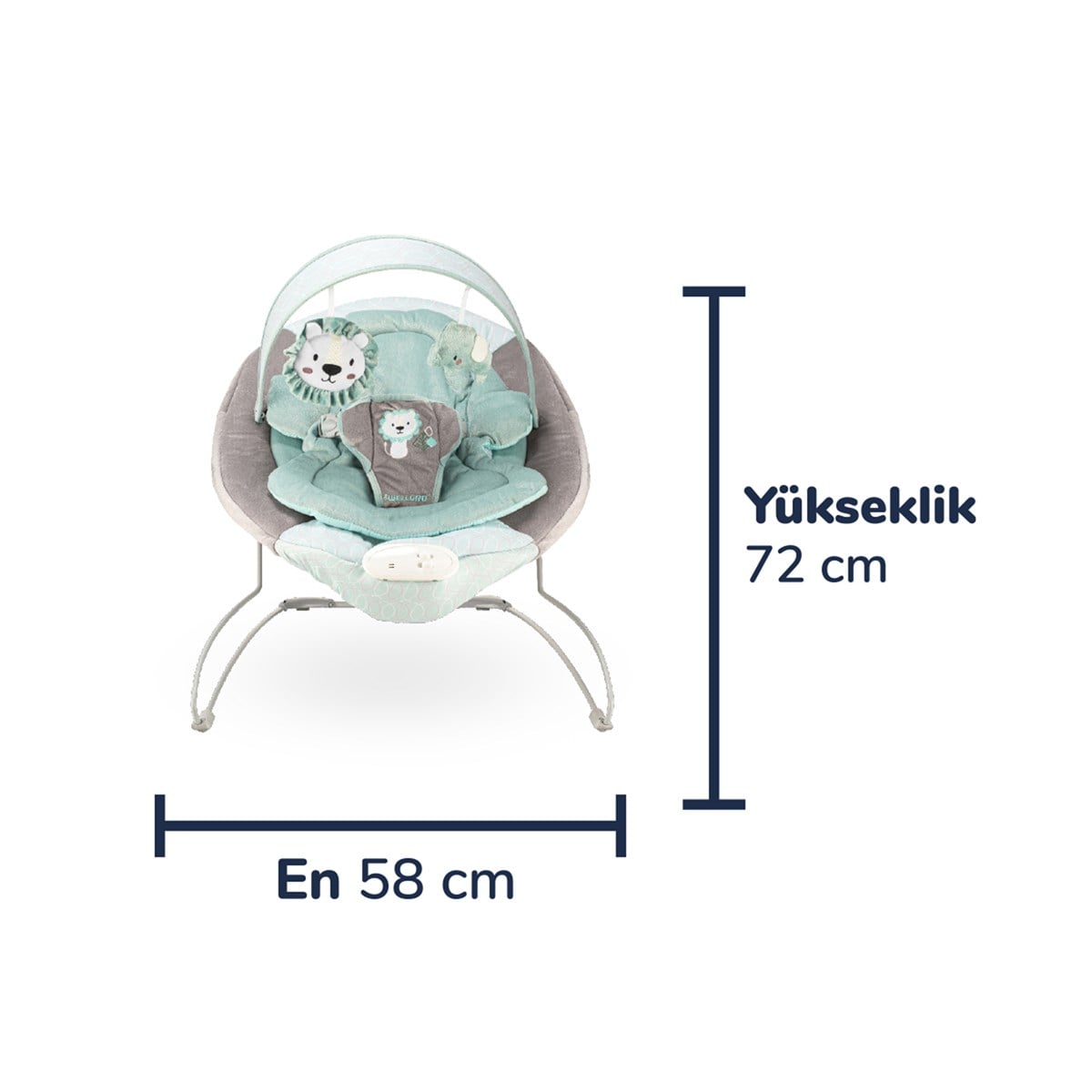 Wellgro Smart Bounce Yaylanan Müzikli ve Titreşimli Ana Kucağı, Mint
