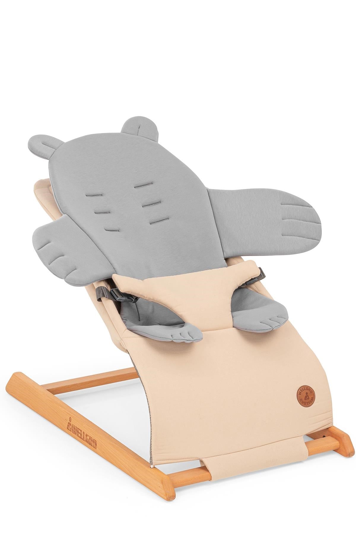 Wellgro Teddy Bear Çok Fonksiyonlu Penye Ped, Bebek Arabası Minderi