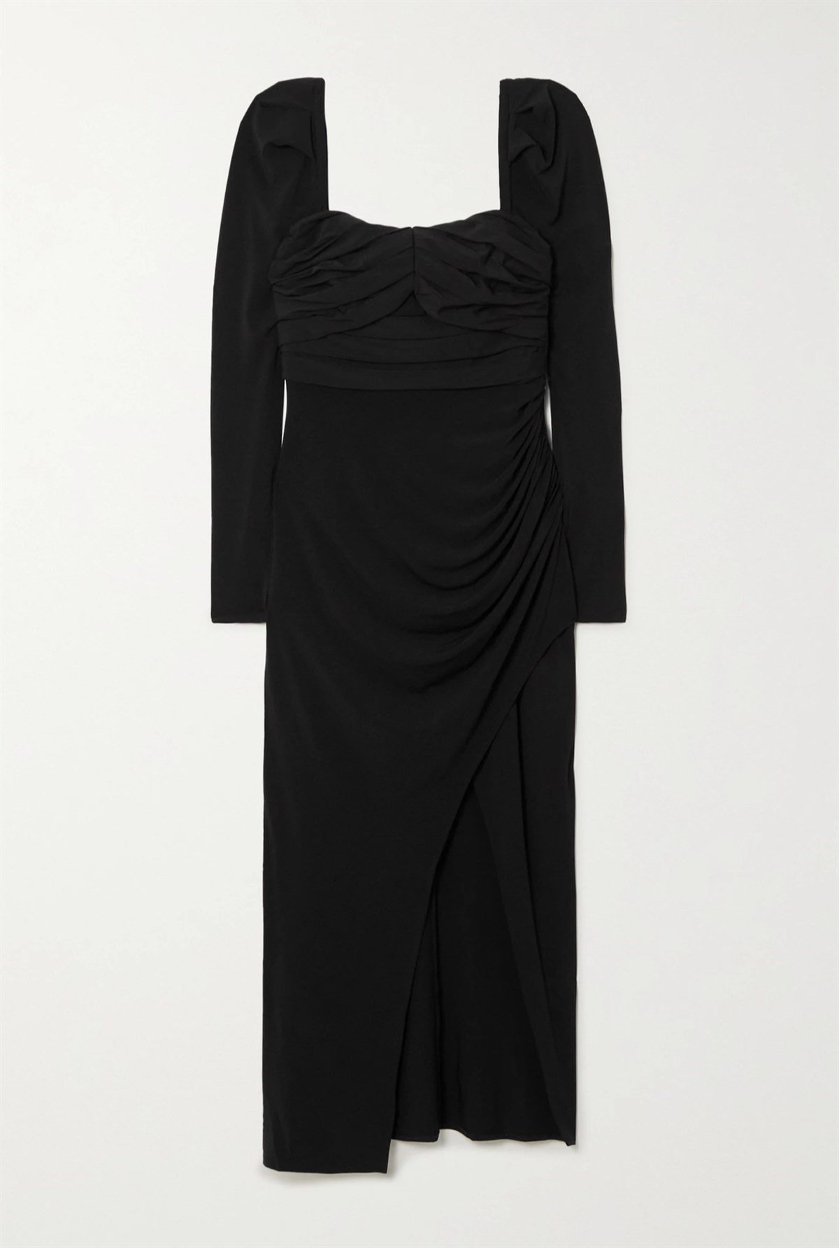 Boyundan Bağlı Siyah Drapeli Tasarım Elbise