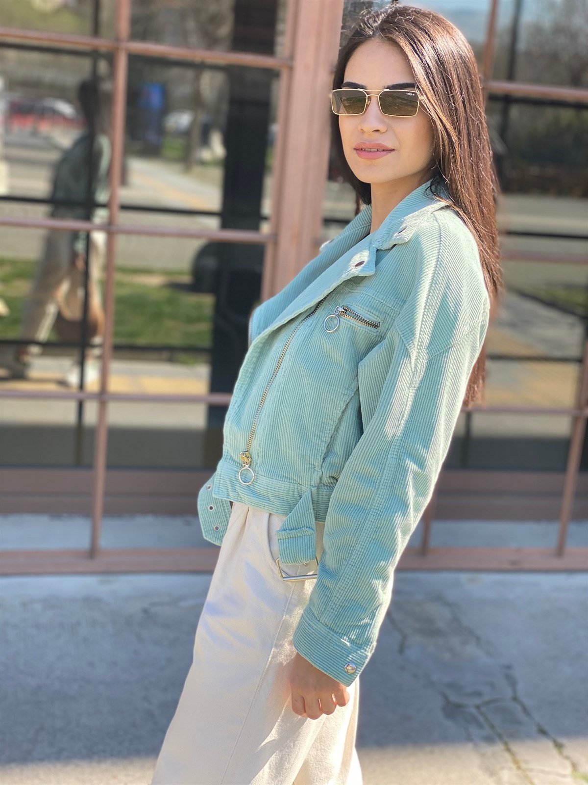 Fitilli Kadife Ceket