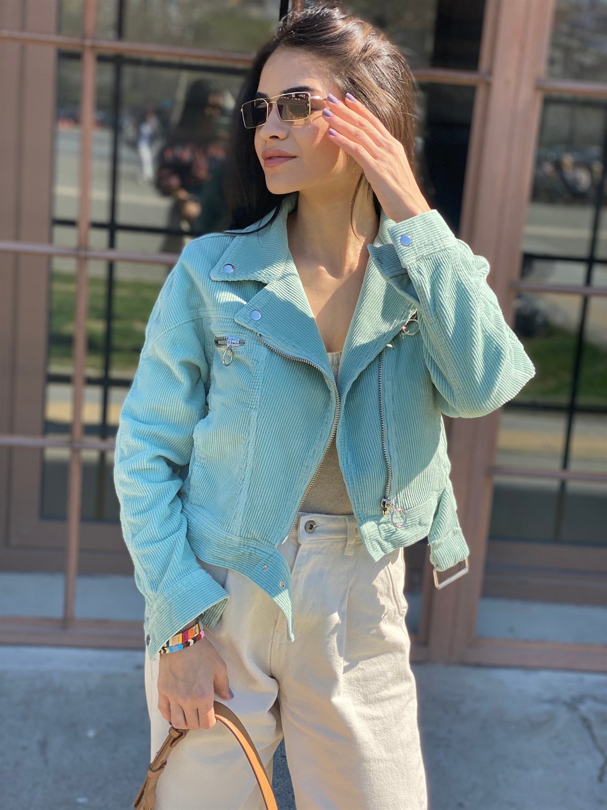 Fitilli Kadife Ceket