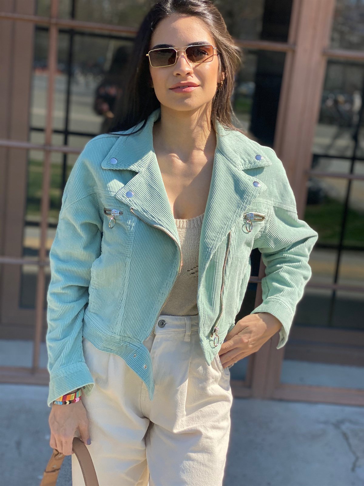 Fitilli Kadife Ceket