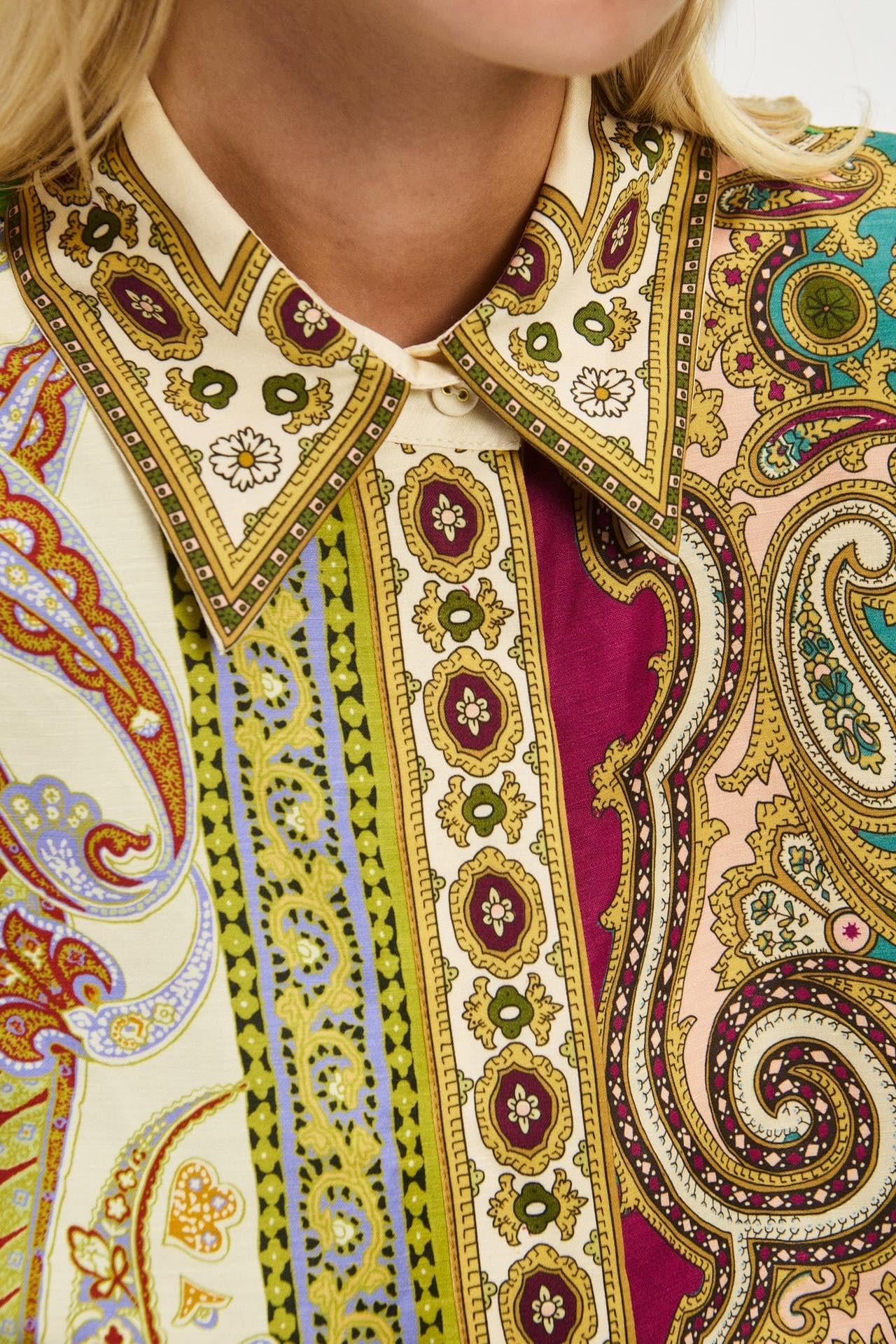 Patchwork Desenli Kuşaklı Koton Mini Premium Elbise