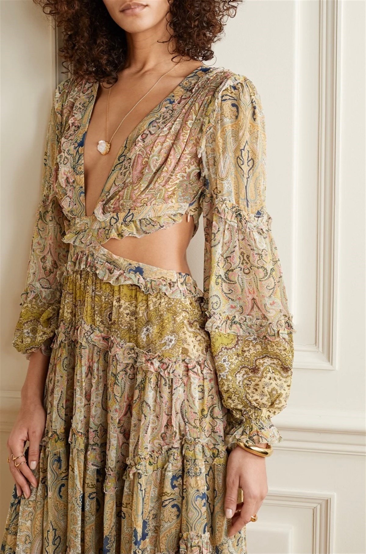 Sırtı Kurdeleli Patchwork Tasarım Elbise