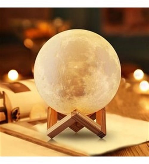 3d Ay Lamba Gece Lambası Moonlıght 12 Cm Stand Hediyeli