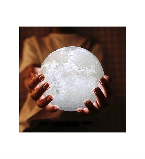 3D AY Uzaktan Kumandalı Şarjlı 16 Renkli Büyük Boy Moon Light Ay Işığı