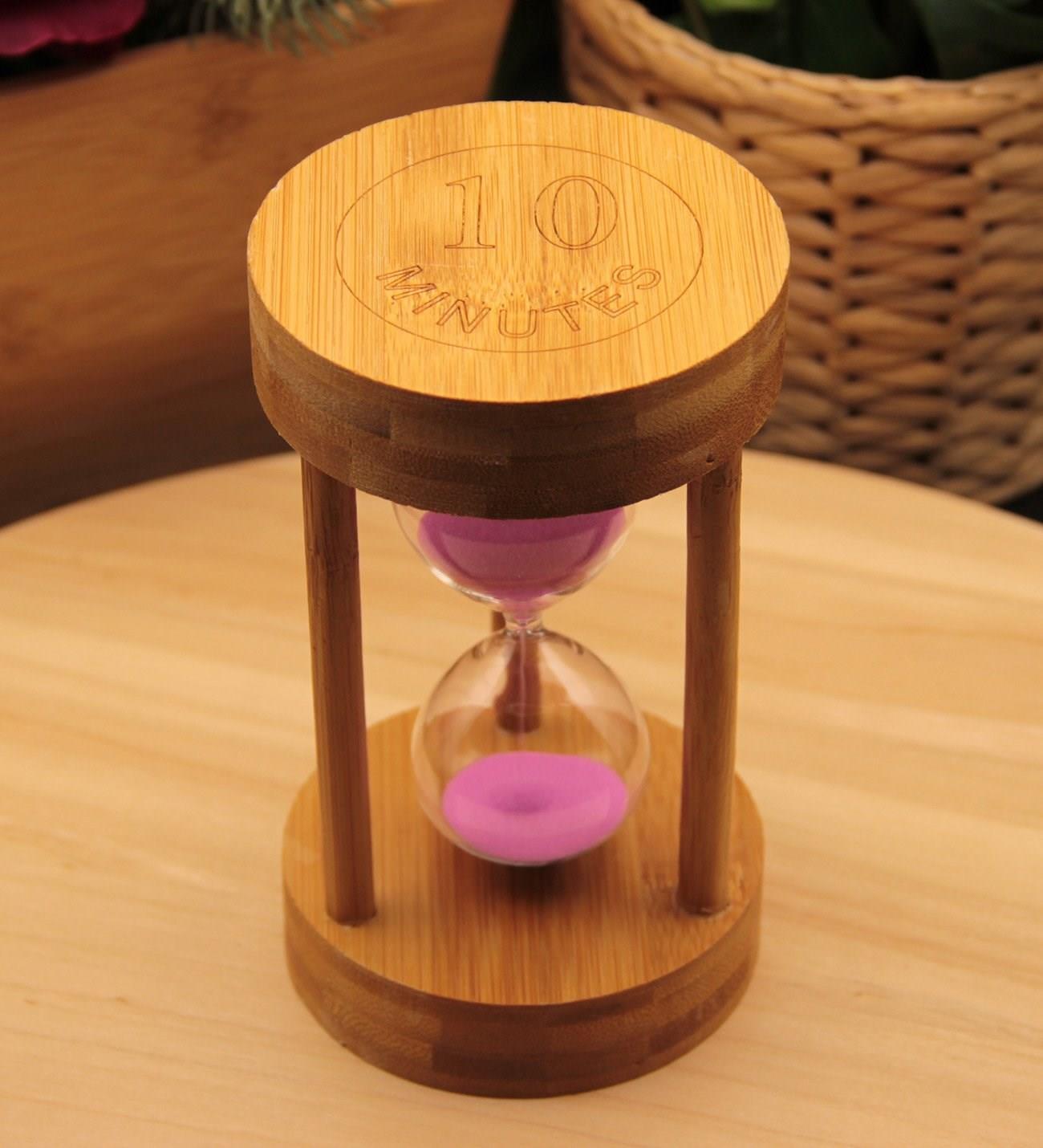 Ahşap Bambu Kum Saati 10 DAKİKA - PEMBE
