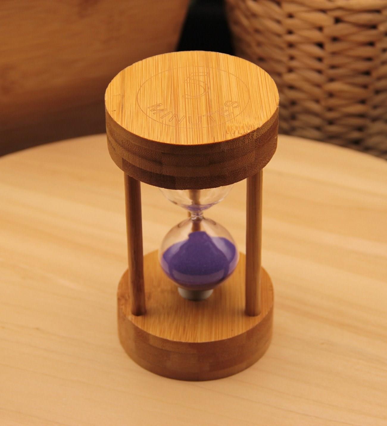 Ahşap Bambu Kum Saati 5 DAKİKA - MOR