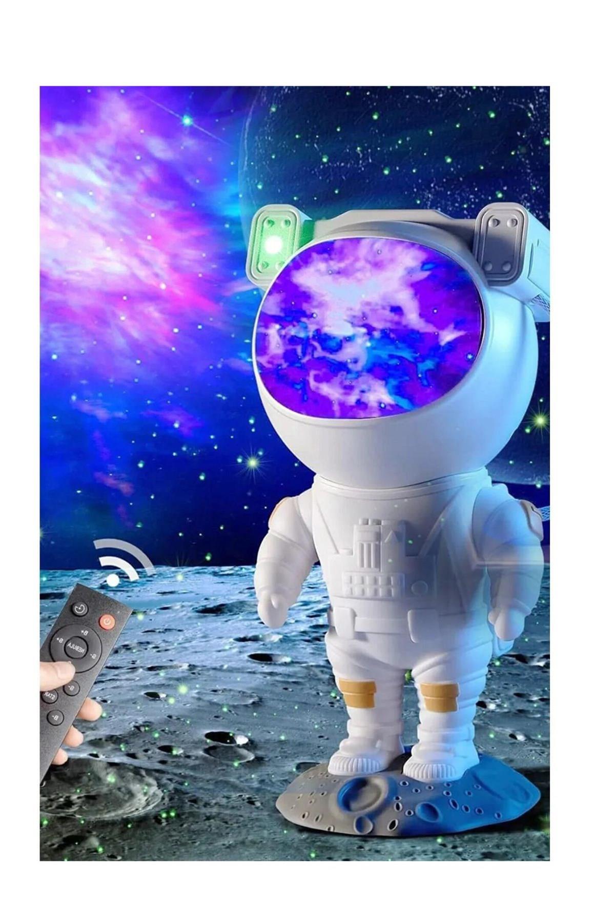 Astronot Projektör Gece Masa Lambası Galaxy Gökyüzü Star Projeksiyon Kumandalı Samanyolu Aydınlatma