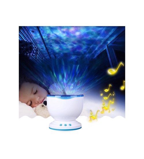 Aurora Master Renkli Okyanus Dalgası Gece Lambası Projektör Hoparlör