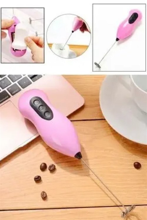 COFFE WHİSK Pilli Metal Çırpıcı Mini Mixer Kahve VE Süt Köpürtücü