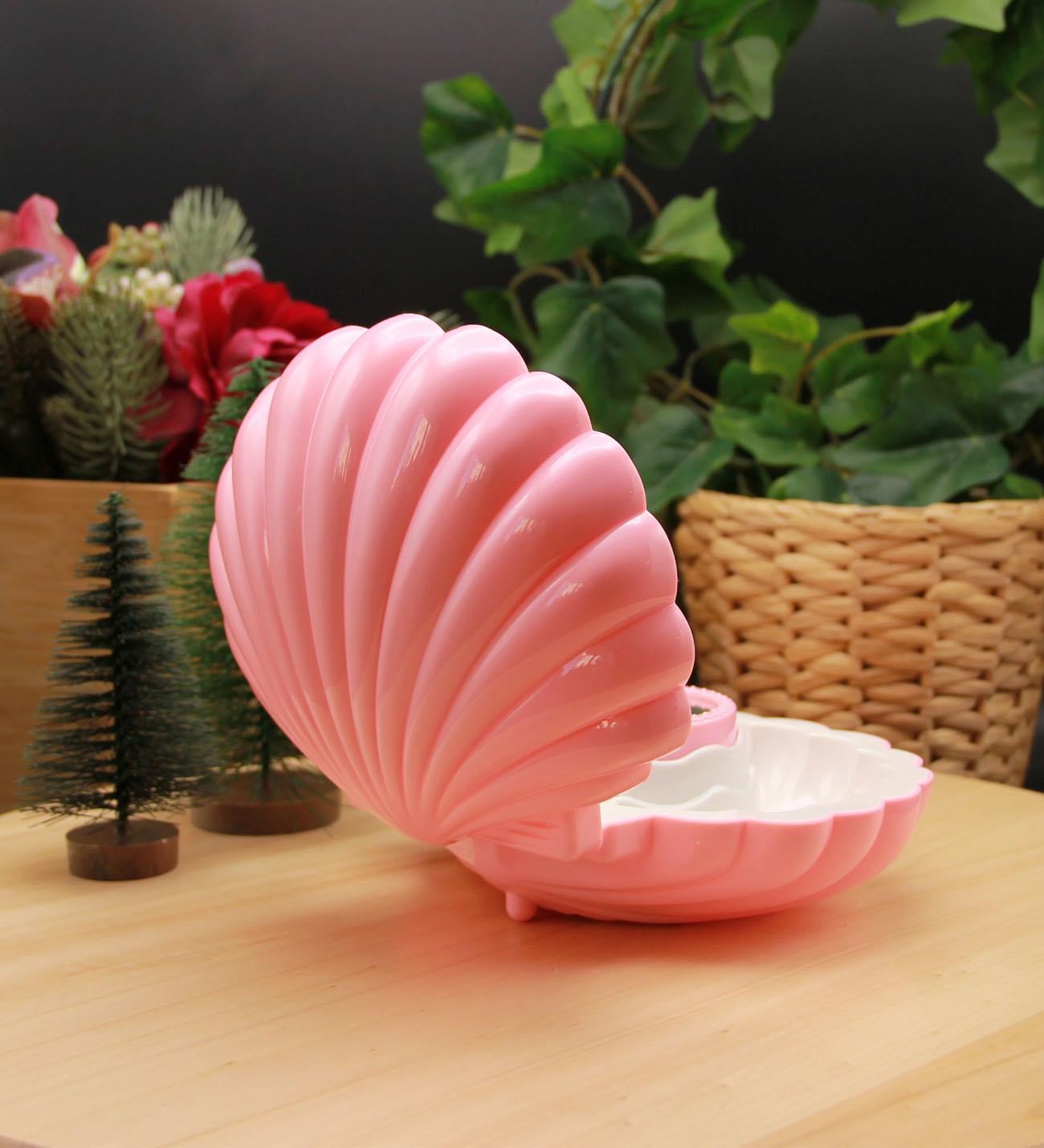 Dans Eden Balerinli İstiridye Müzik ve Takı Kutusu Koyu Pembe