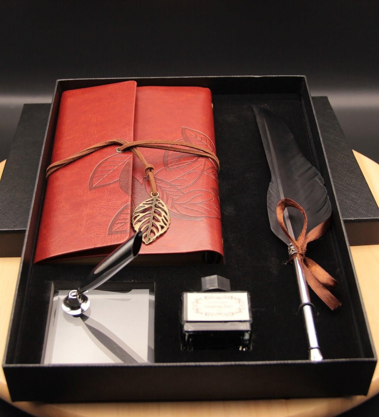Divit Tüylü Kalem ve Defter Seti - Siyah