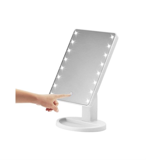 Dokunmatik Led Işıklı Usb'li ve Pilli Büyük Boy Makyaj Aynası Beyaz