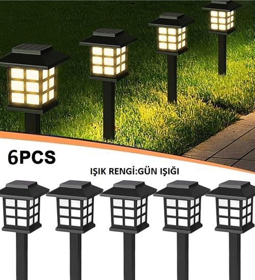 GÜNEŞ ENERJİSİ SOLAR 5W ÇİM ARMATÜRÜ GÜN IŞIĞI SARI LED (6 ADET)