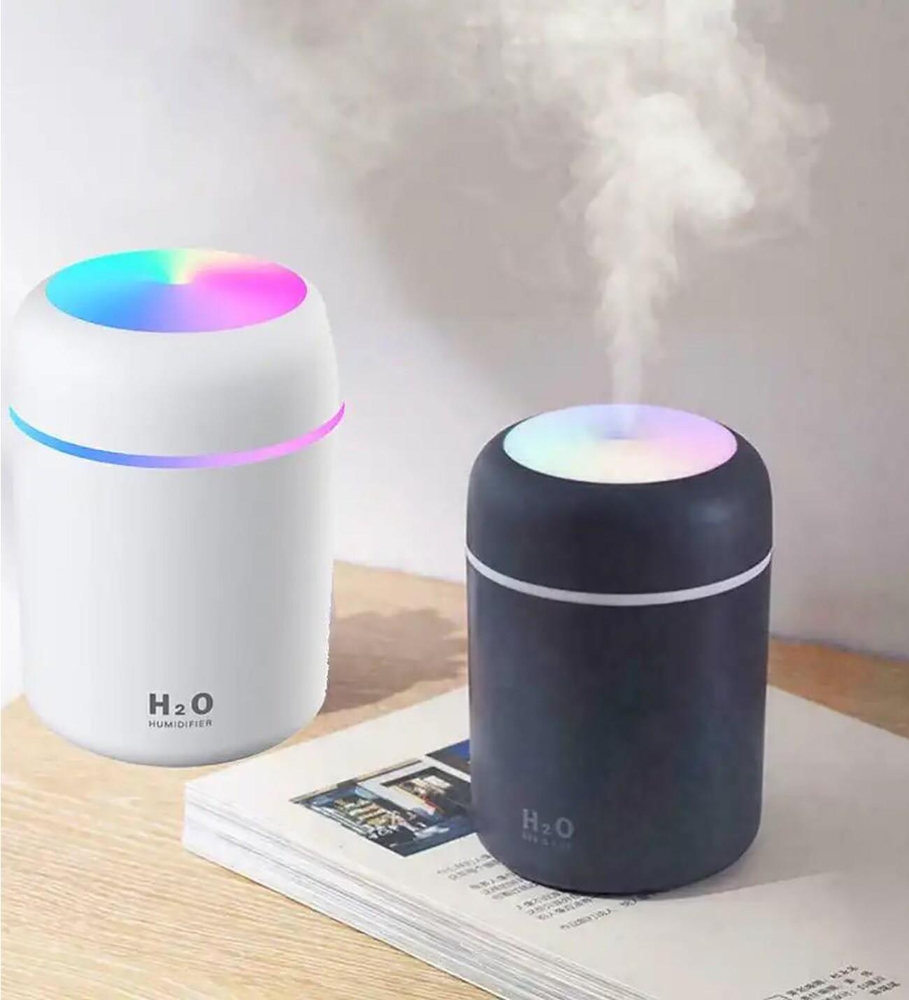 H 2 O USB'li ve Işıklı Ultrosonik Hava Nemlendirici Ve Buhar Makinesi -  GRİ